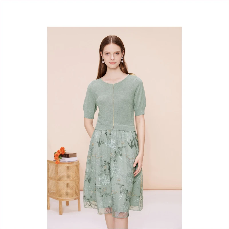 【薄荷曼波】YINER音儿夏季生态绿气质减龄女装连衣裙8C63206096