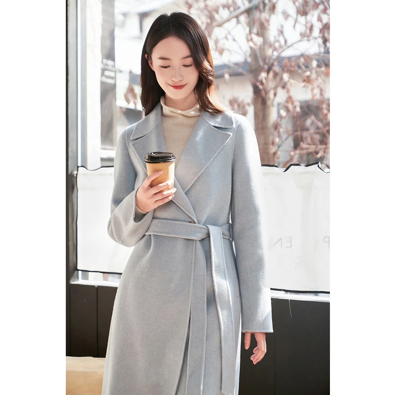 YINER音儿专选冬季新款松弛感双面呢大衣外套8C64380276