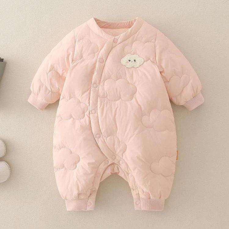 婴儿冬季连体衣可爱保暖新生儿宝宝爬服超萌外出衣服冬装婴儿衣服