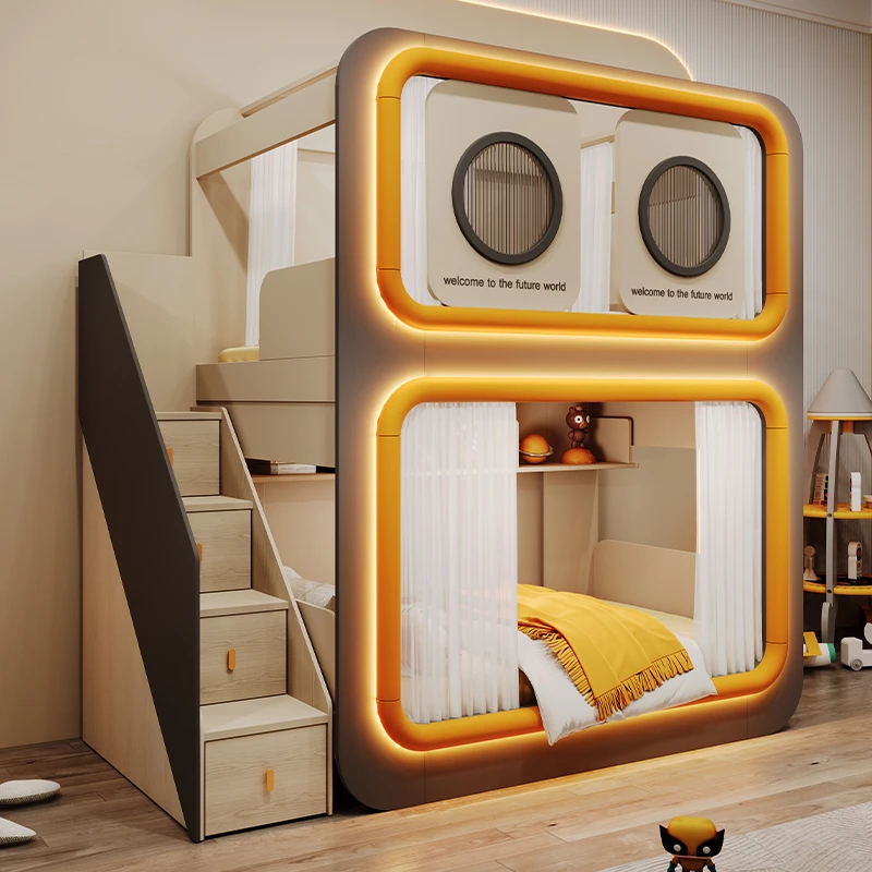 太空舱上下床儿童床高低床上下铺双层床两层床小户型母子床双人床