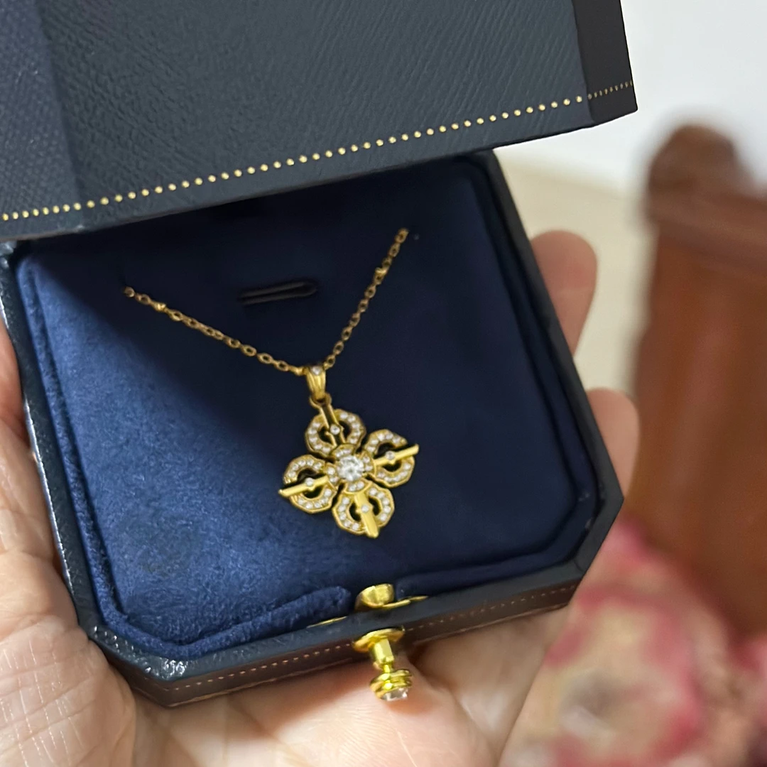 坠链均925银 【小号】十字金刚杵吊坠气质轻奢项链