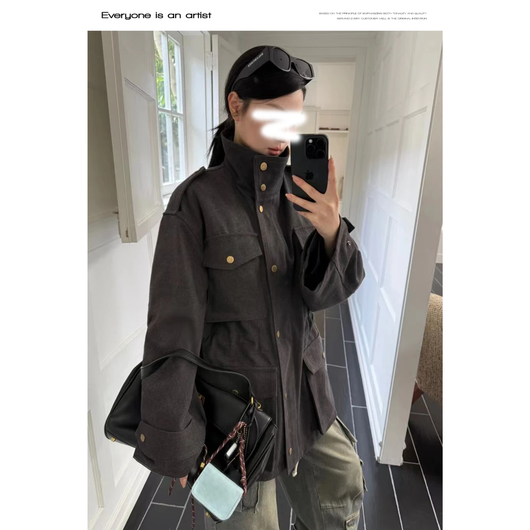 88056 立领外套拉链酷飒上衣厚春秋