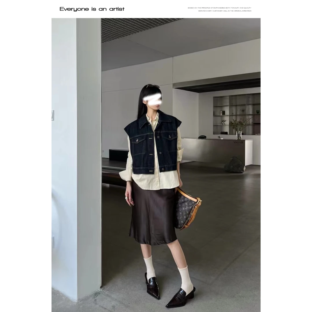 87716无袖上衣外套百搭气质法式