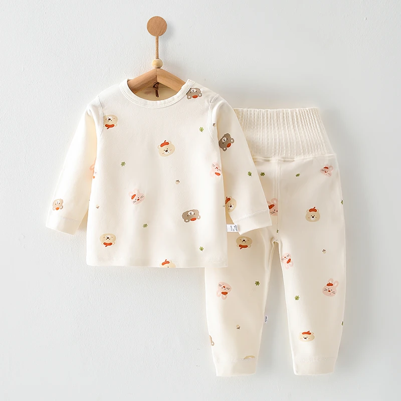 婴儿秋衣秋裤幼儿春季纯棉四季儿童衣服分体宝宝内衣高腰护肚套装