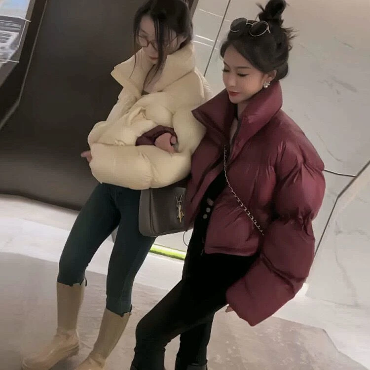 羽绒衣羽绒衣反季新款2023棉服女短款外套韩版加厚小个子立领时尚