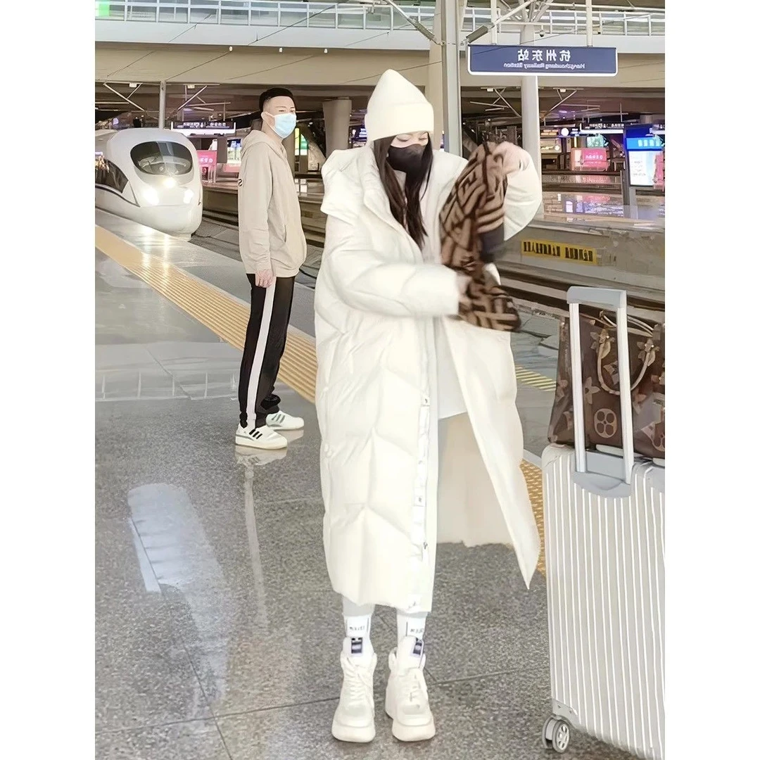 羽绒衣大码显瘦小个子羽绒服百搭加厚保暖秋冬外穿ins冬白色过膝
