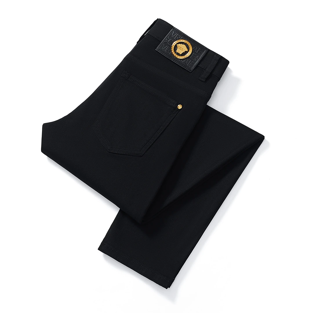 秋冬新款防褪色品质男裤轻奢黑色牛仔裤修身高端男士冬季直筒长裤