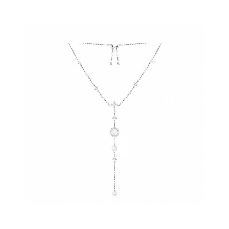 合金合成锆石项链 母贝星星流苏项链AM12001