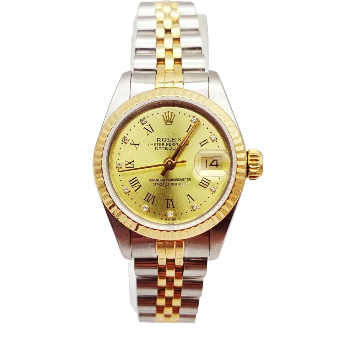 95新 Rolex/劳力士 劳力士间金自动机械日志型女士腕表表径26mm