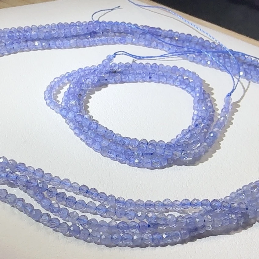 2mm坦桑石钻切小米珠链条40cm（多样性发一）