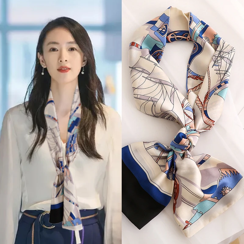 气质小长条丝巾女百搭春秋2024送妈妈搭配衬衫上班服领巾飘带围巾