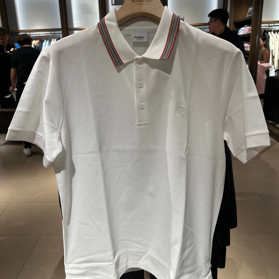 BURBERRY博柏利新款翻领字母刺绣logo休闲短袖POLO衫