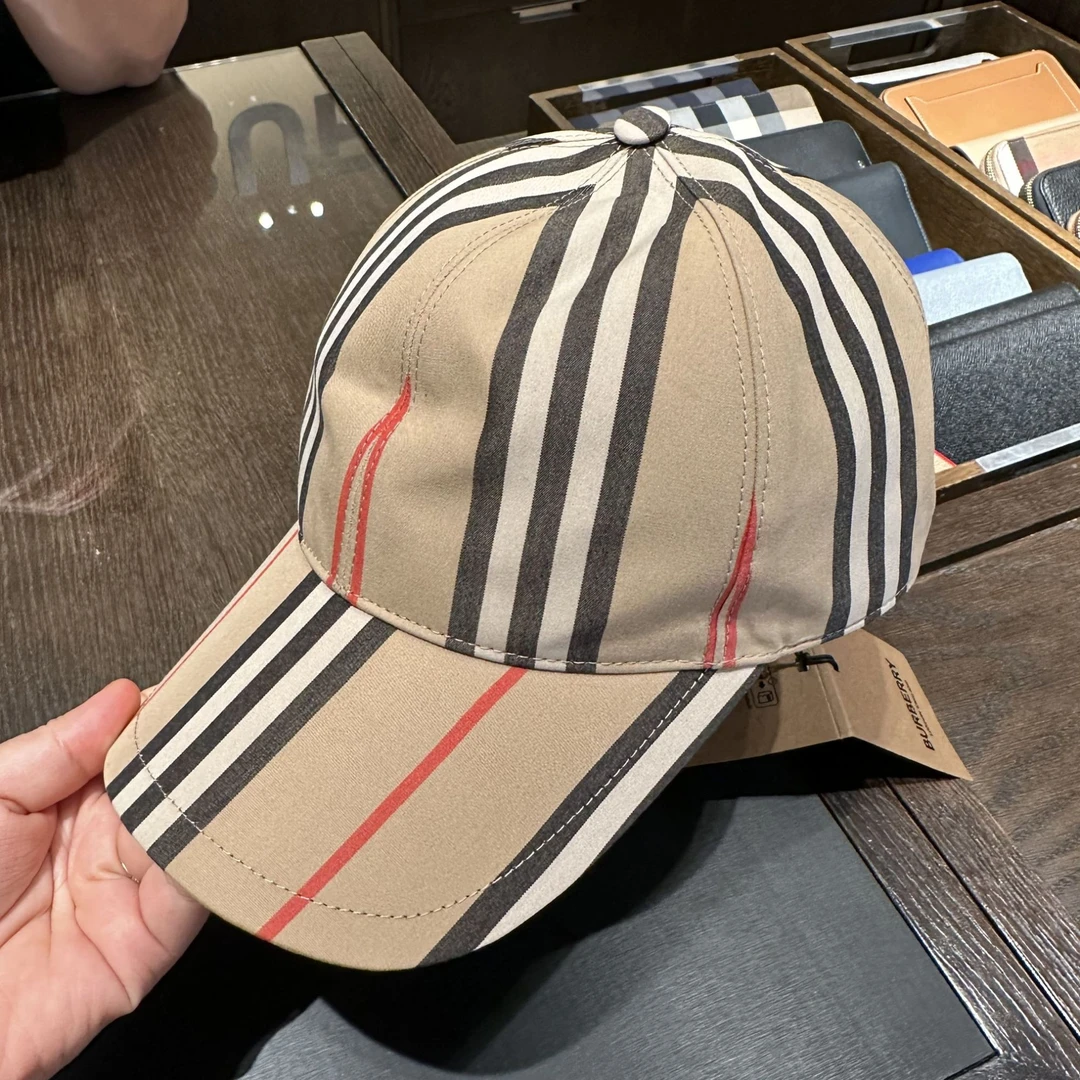 【奥地利直邮】BURBERRY/博柏利 新款经典格纹男士棒球帽