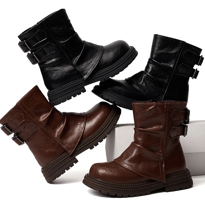 小艾咪LITTLEAMY/小艾咪  真皮保暖冬季防水防滑加厚中筒儿童鞋