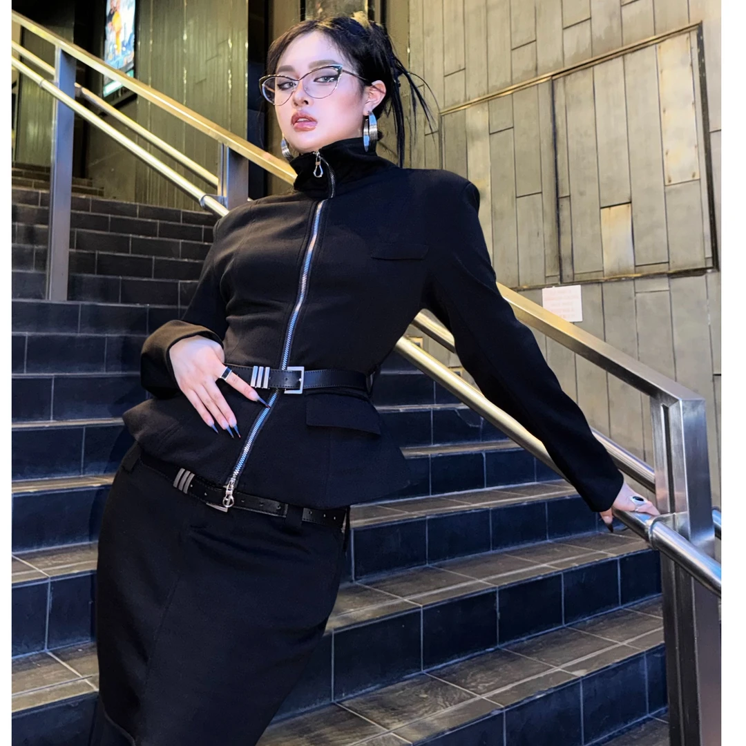 Blackgirl新款【独立女人】OfficeSiren职场风收腰显瘦辣妹西装套装