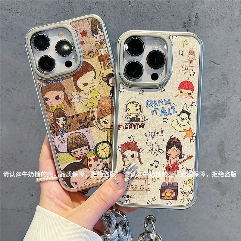 电镀银框皮纹适用苹果16/iPhone/华为荣耀/oppo/vivo/小米手机壳