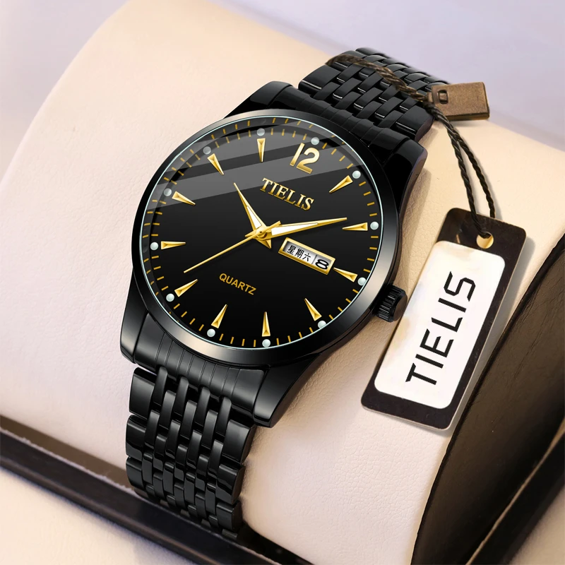 全自动潮流夜光防水双日历男士经典超薄百搭高档蝴蝶气质腕表名表