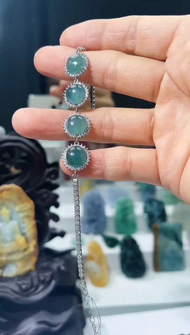 【闪购商品】翡翠手链银S925镶嵌手链