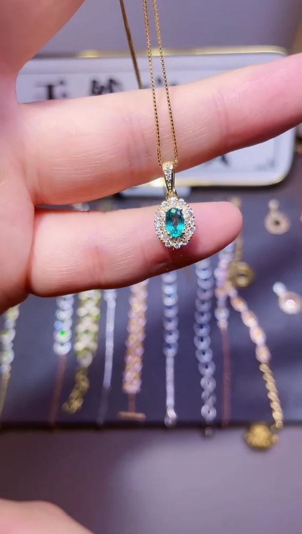 【闪购商品】祖母绿吊坠(赠链)银S925镶嵌一条