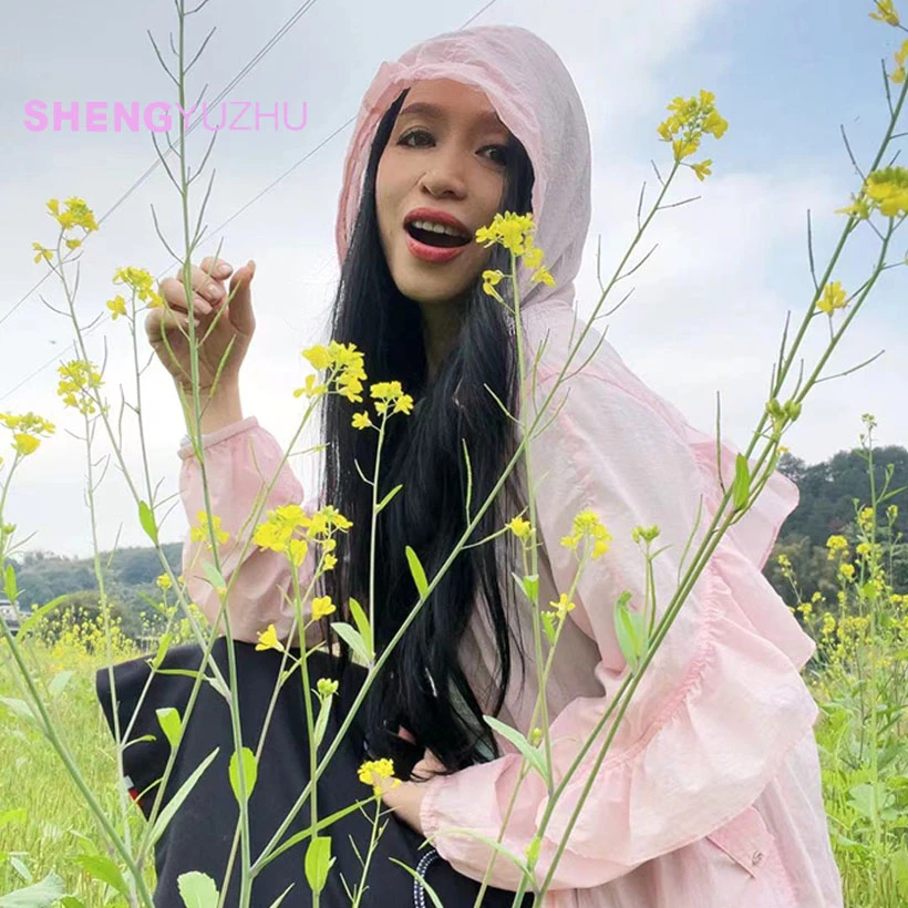 声雨竹春夏款短外套时尚潮流女士气质薄款连帽上衣防晒衣