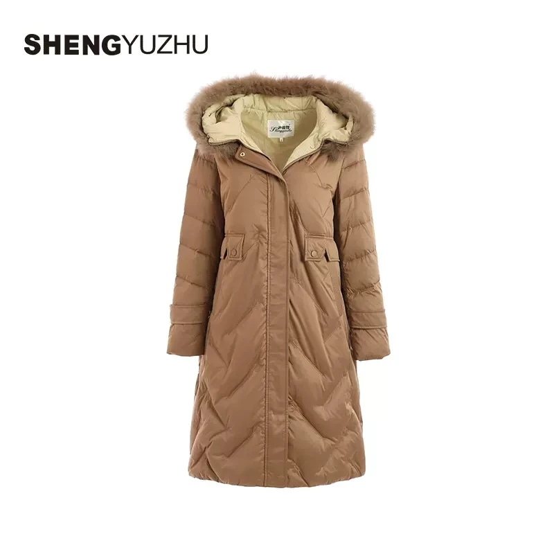 声雨竹羽绒服保暖显瘦中长款羽绒服秋冬款羽绒服女款