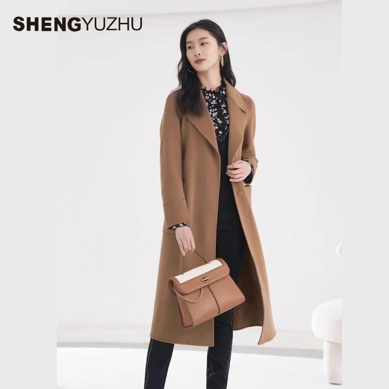 声雨竹秋冬新款时尚毛呢外套羊毛秋冬款新款外套大衣外套中长款