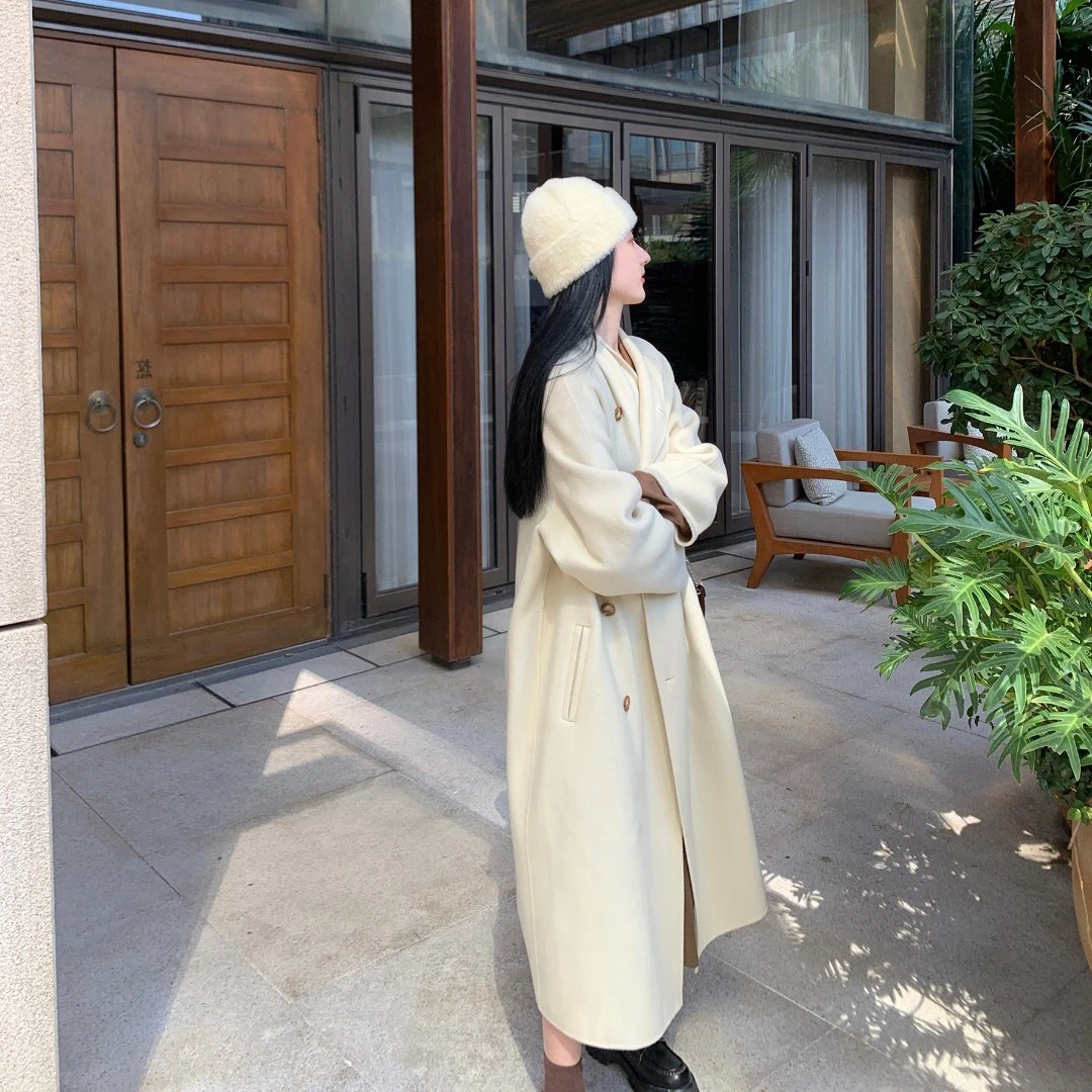 双面羊绒大衣女羊毛高级加厚长款毛呢外套秋冬新款