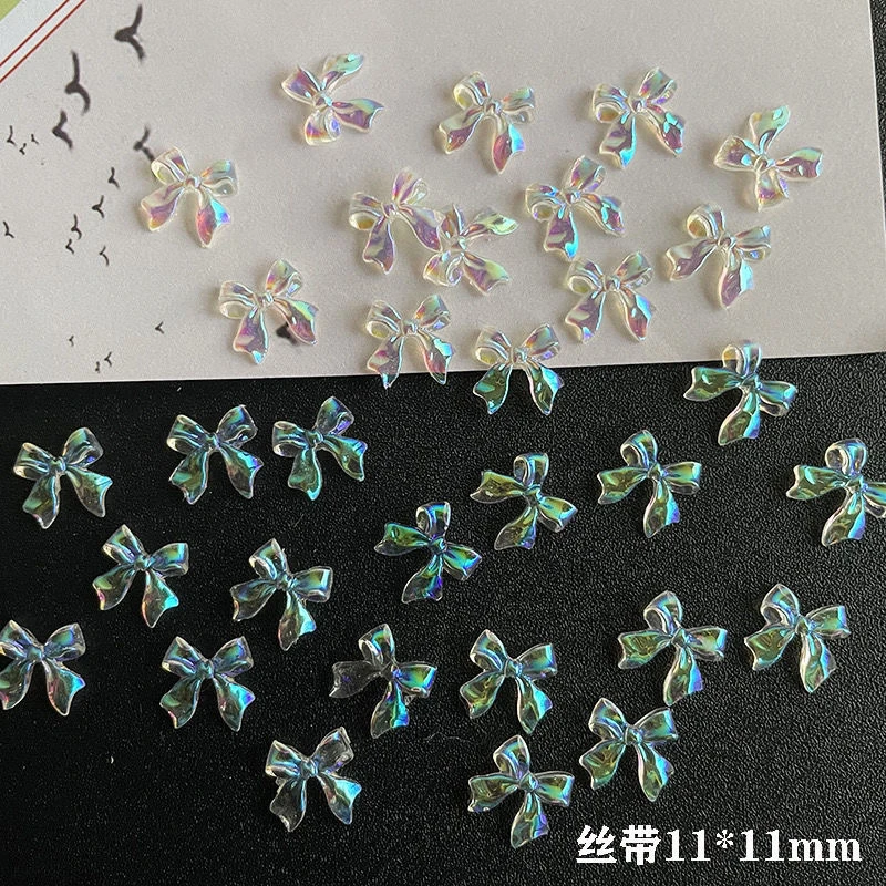 52（极光蝴蝶结）经典极光蝴蝶结美甲饰品