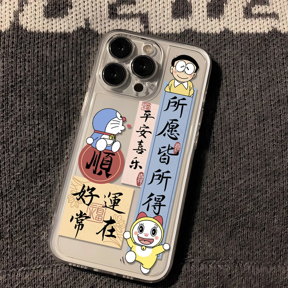 华为oppo小米vivo苹果15卡通哆啦A梦iPhone11手机壳12国风软13/14