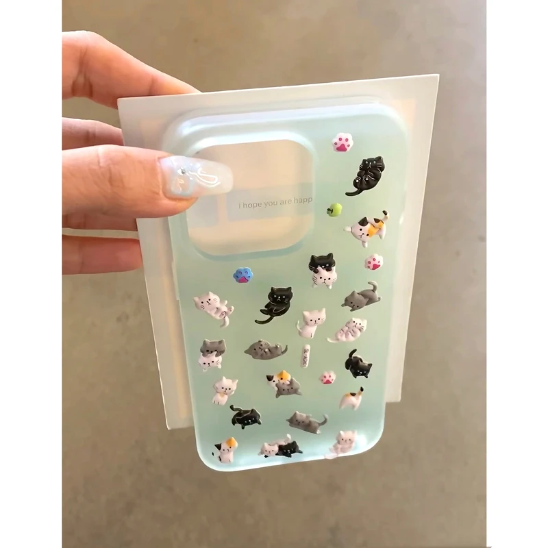 这家壳夏日薄荷绿猫咪适用iPhone13手机壳苹果15/14多巴胺12/11软