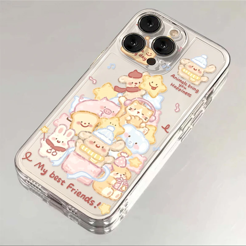 卡通动物堆堆iPhone15可爱12/13/11苹果14手机壳oppo华为vivo小米