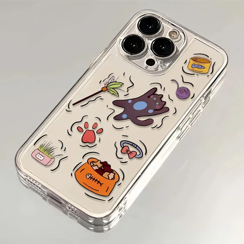 ins卡通猫咪iPhone14苹果13手机壳15小众11软12华为vivo小米oppo