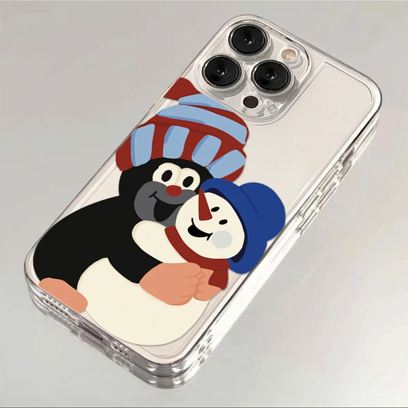卡通鼹鼠雪人苹果oppo华为vivo小米iPhone15可爱12/13/14手机壳11