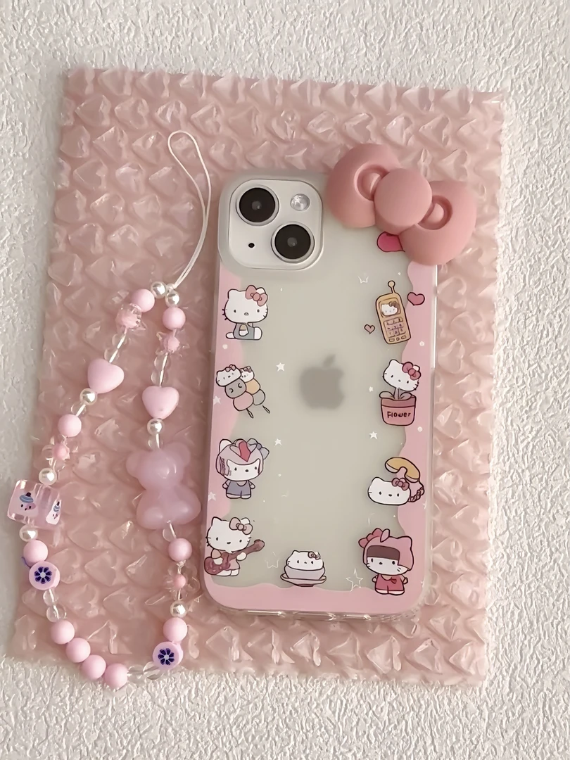 ins风甜妹凯蒂iPhone13/14promax苹果15手机壳11软12pro卡通11 xr