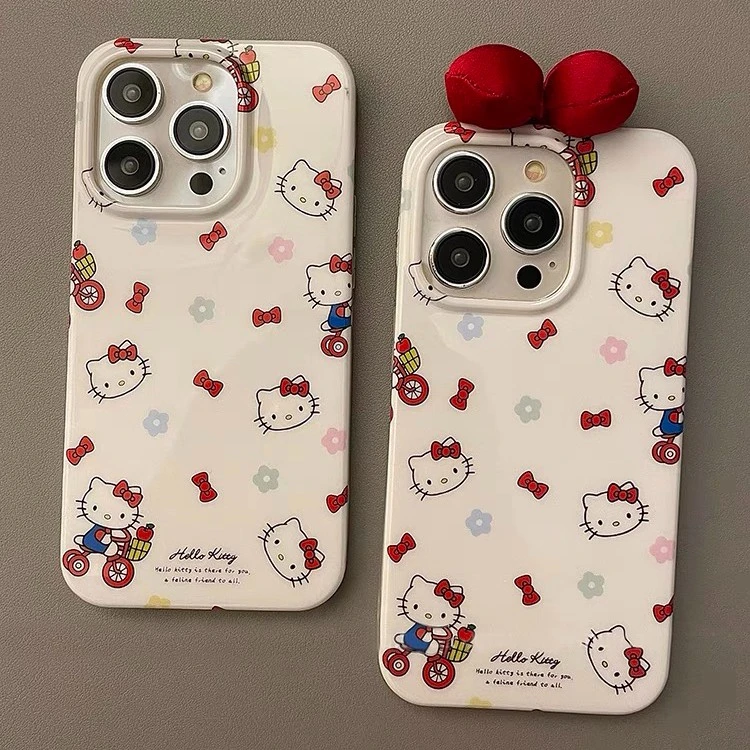 ins蝴蝶结凯蒂猫iPhone15手机壳苹果14/13promax小众12/11可爱xr