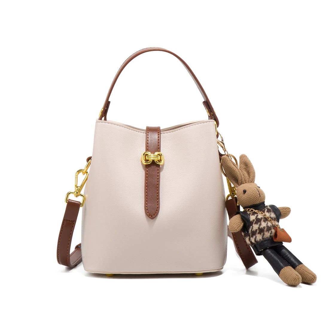 时尚轻奢水桶包包2024新款小众百搭单肩斜挎包高级感洋气手提女包