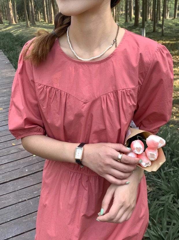 10725#圆领套头连衣裙