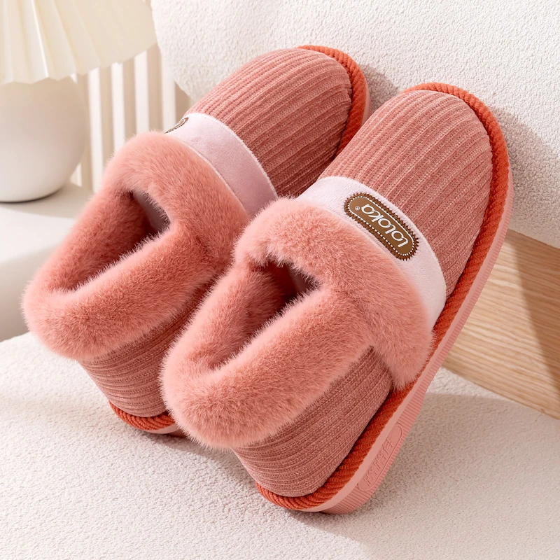 路路佳包跟棉拖鞋女士新款家用防滑室内毛绒棉拖鞋男保暖冬季拖鞋