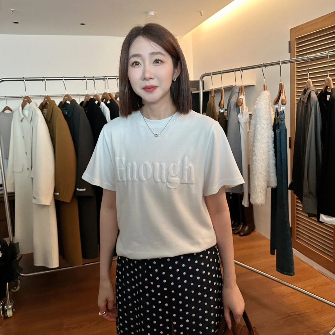 widelia秋冬套头简约显瘦百搭字母印花短袖休闲T恤圆领打底上衣女