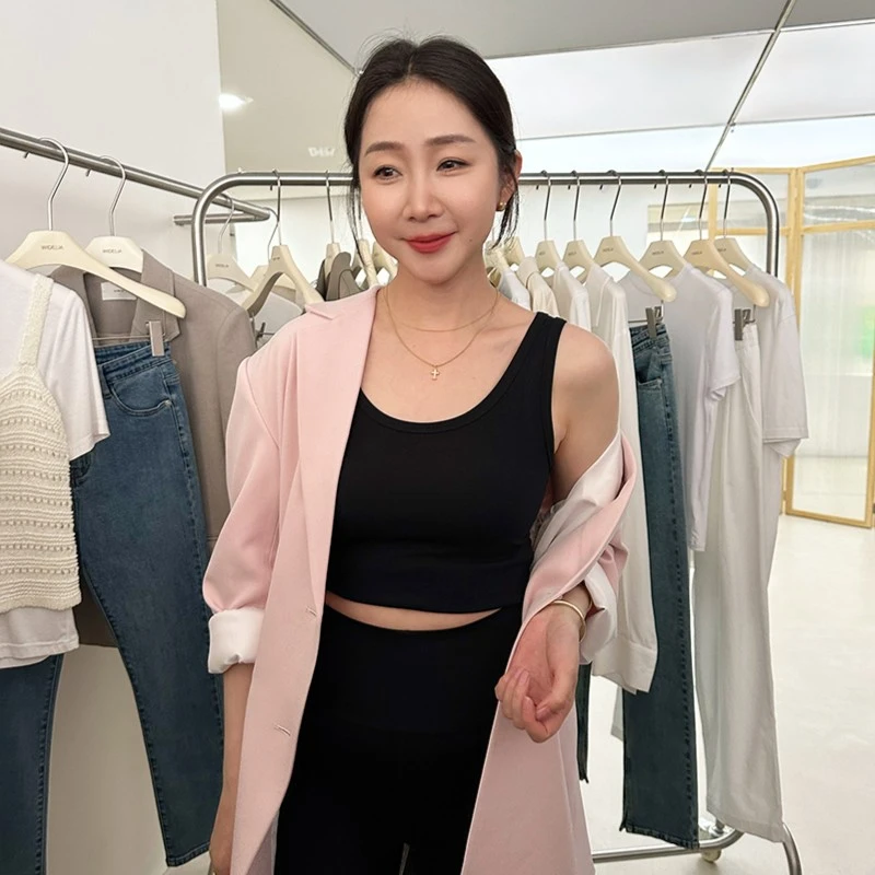 widelia春夏季百搭纯色修身显瘦圆领无袖内搭打底吊带背心女7071
