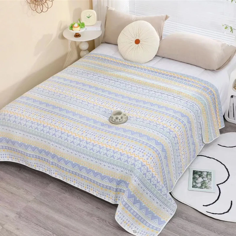 床盖/跑兔2.4*2.5米六层纱布软席双面床单四季通用床盖纱布软凉席