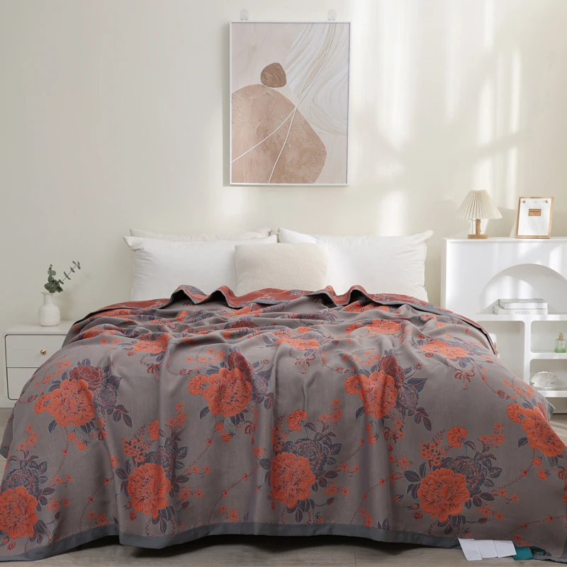 床盖/青山绿水2.3*2.5米蒂奢夫人纱布盖毯高端虫草灵芝萃取理疗毯