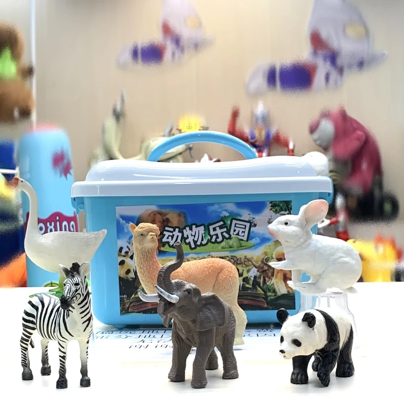 【33件+收纳盒】软胶动物世界款式颜色随机