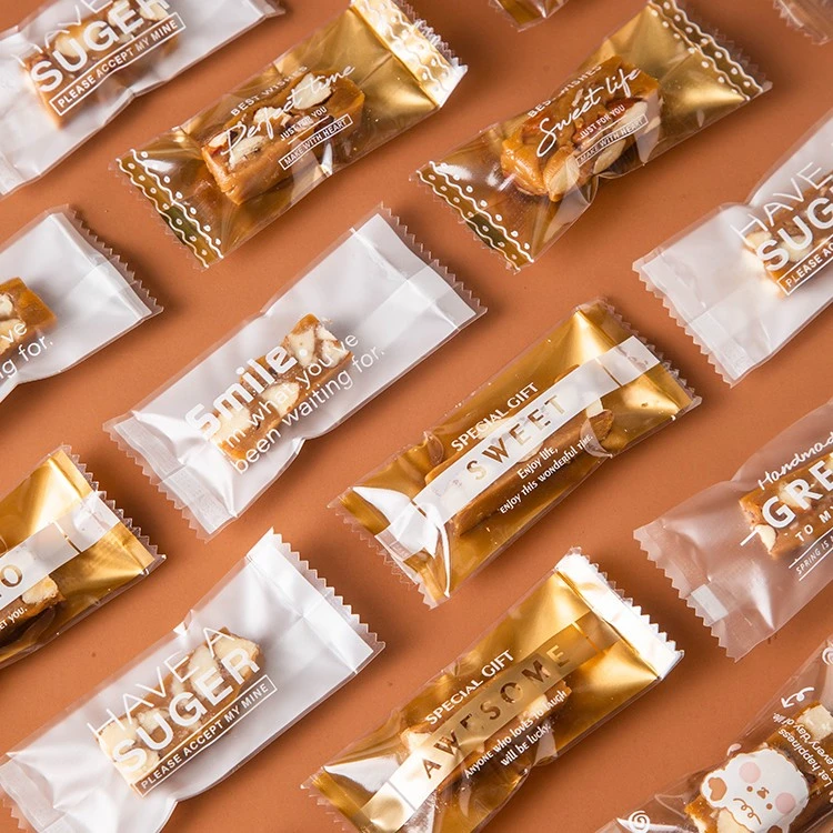 牛轧糖包装袋太妃糖糖果纸机封袋子海盐杏仁牛扎糖纸小号饼干专用