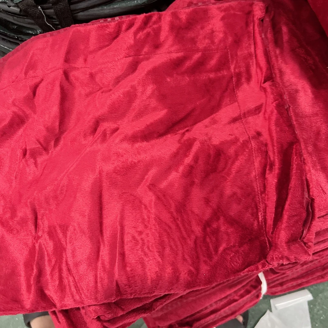 酒红色绒绒被壳大开口无拉链218*259