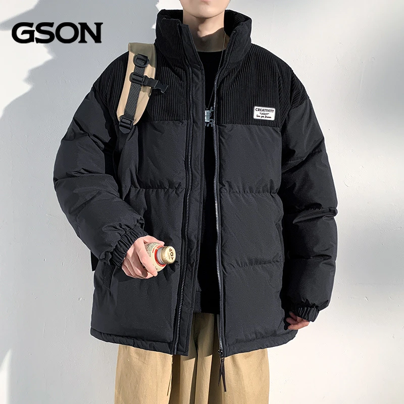 2024新款GSON男士棉服外套冬季休闲宽松棉袄子加厚款保暖棉服冬装
