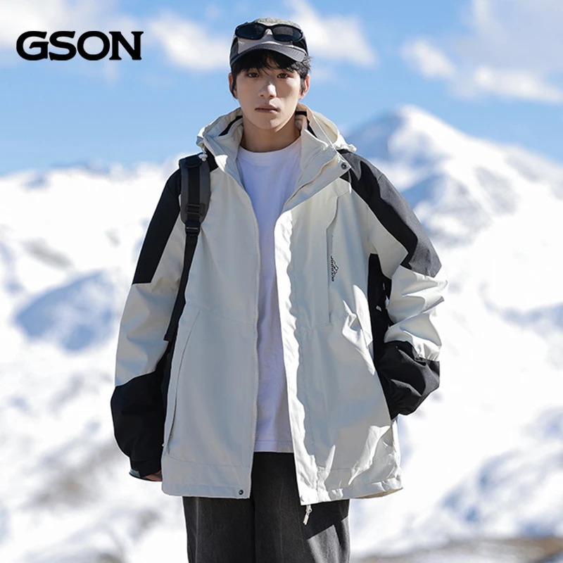 2024新款GSON三合一冲锋衣外套男士秋冬季新款户外防风工装夹克