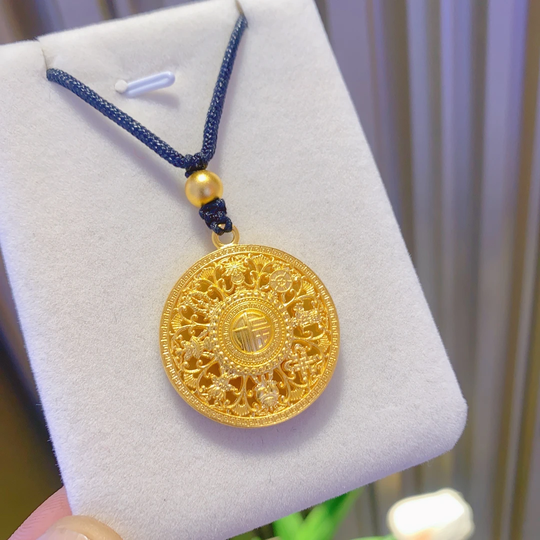 足金古法工艺经典传承八宝罗盘吊坠同款系列吊坠