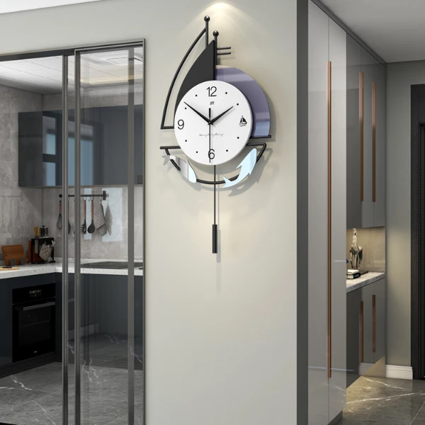 钟表挂钟客厅简约现代餐厅时尚大气2025新款免打孔静音创意时钟