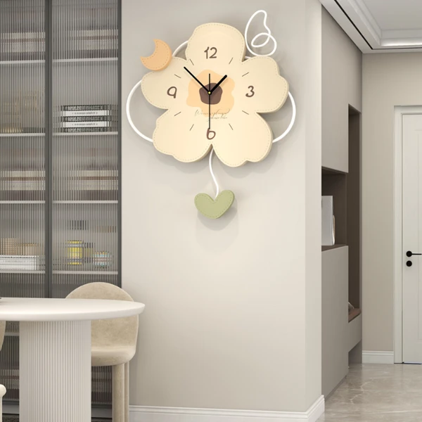 装饰摇摆时钟家用客厅壁画挂钟钟表挂钟静音挂墙新款高档挂表网红